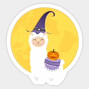 Halloween White Llama Sticker